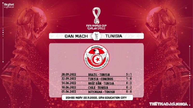 Soi kèo, nhận định Đan Mạch vs Tunisia, World Cup 2022 (20h00, 22/11)
